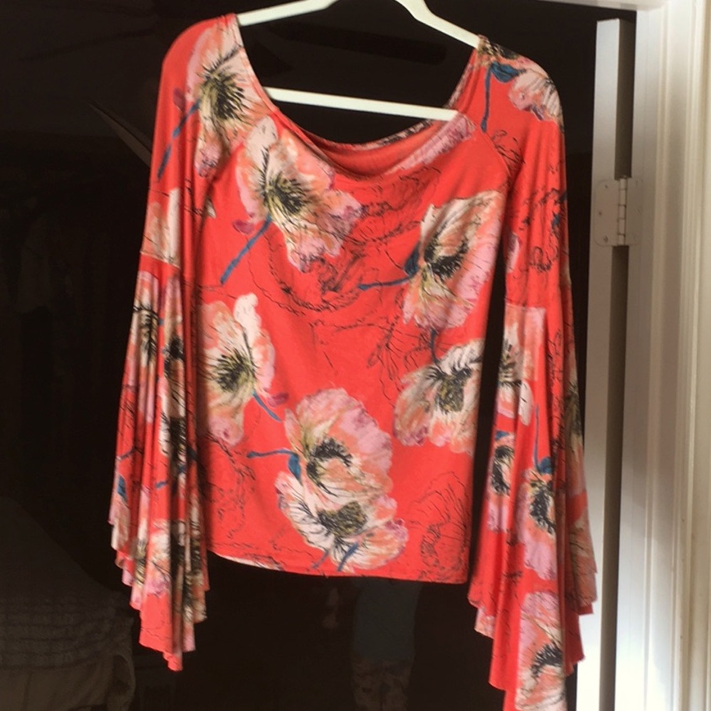 We the Free off shoulder flared bell sleeve PS